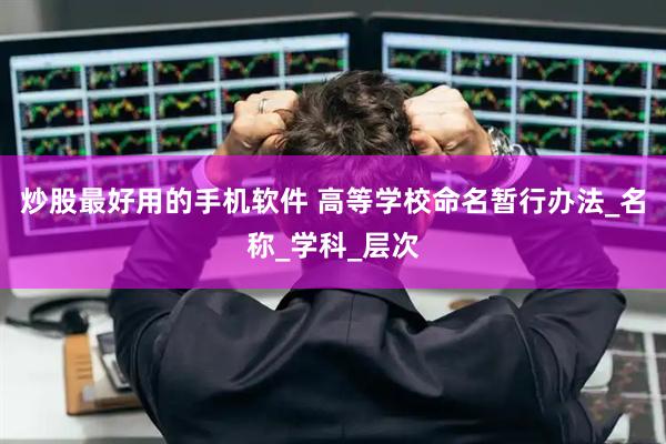 炒股最好用的手机软件 高等学校命名暂行办法_名称_学科_层次